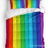 Copripiumino con Stampa Legno Vintage Arcobaleno con Federa Piumone Personalizzato Set Biancheria da Letto 3pz Coperta Trapunta Letto Matrimoniale Tessile per la Casa