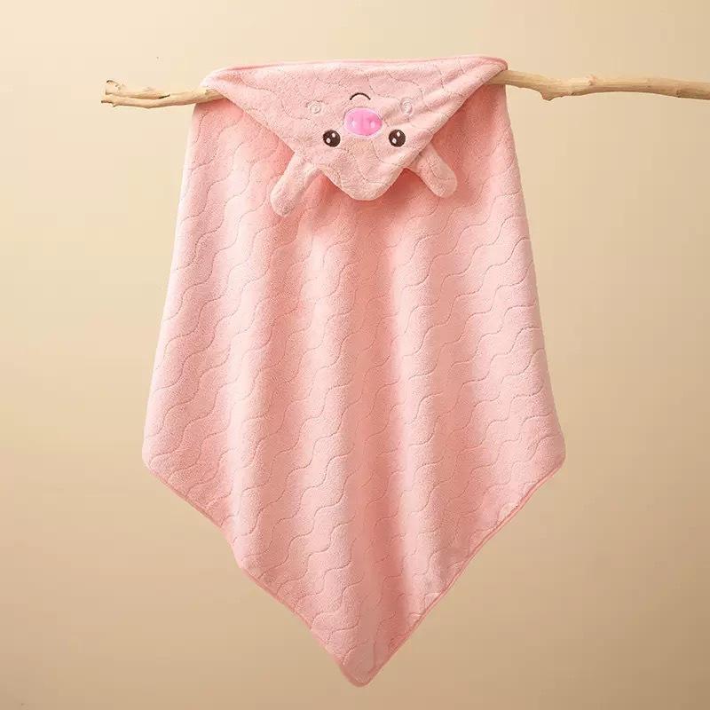 Baby Children Bath Towels Newborn Quilt Bag Towel Bag Quilt Coral Fleece Wrap Towel Embroidered Blanket Animal Eye Closed Hooded Cape