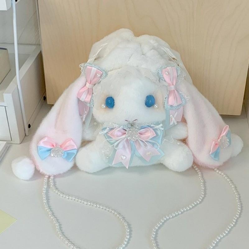 Lolita Plush Bunny Bag With Bow For Daily Use And Collectors Style