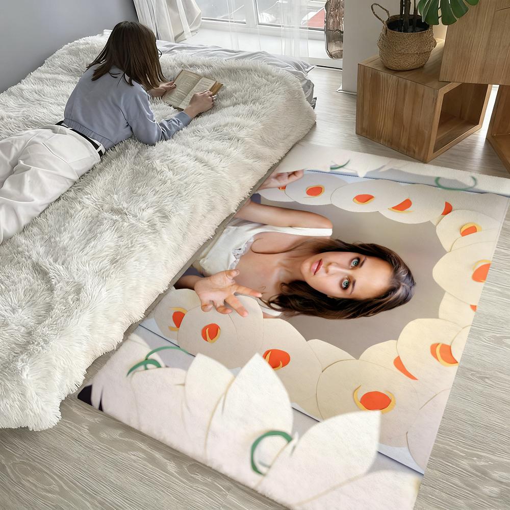 Fiona Apple Floor Mat Soft Thickened Absorbent Non-Slip Bedroom Living Room Door Mat Home Decor Flannel Rugs