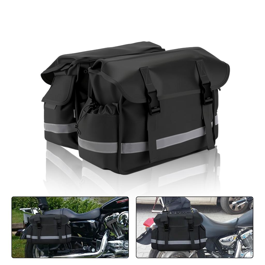 Canvas Motorcycle Bicycle Saddle Bag Panniers Motorbike Luggage Universal For Harley Honda Suzuki Kawasaki Bike MTB Tool Bags