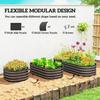 Galvanised Raised Garden Bed Metal Planter Box With Safety Edging For Flowers Herbs Succulents Dark Grey