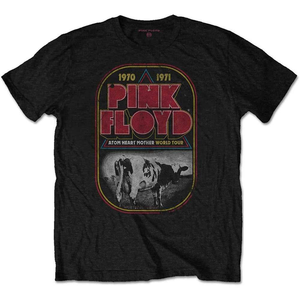 Футболка Pink Floyd Atom Heart Mother Тур Логотип Группы Официальная Мужская Черная Размер M S чёрный