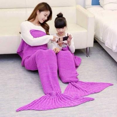 Mermaid Sleeping Blanket Wearable Flannel Mermaid Tail Blanket All Seasons Kids Adults Comfortable Snuggle Blanket