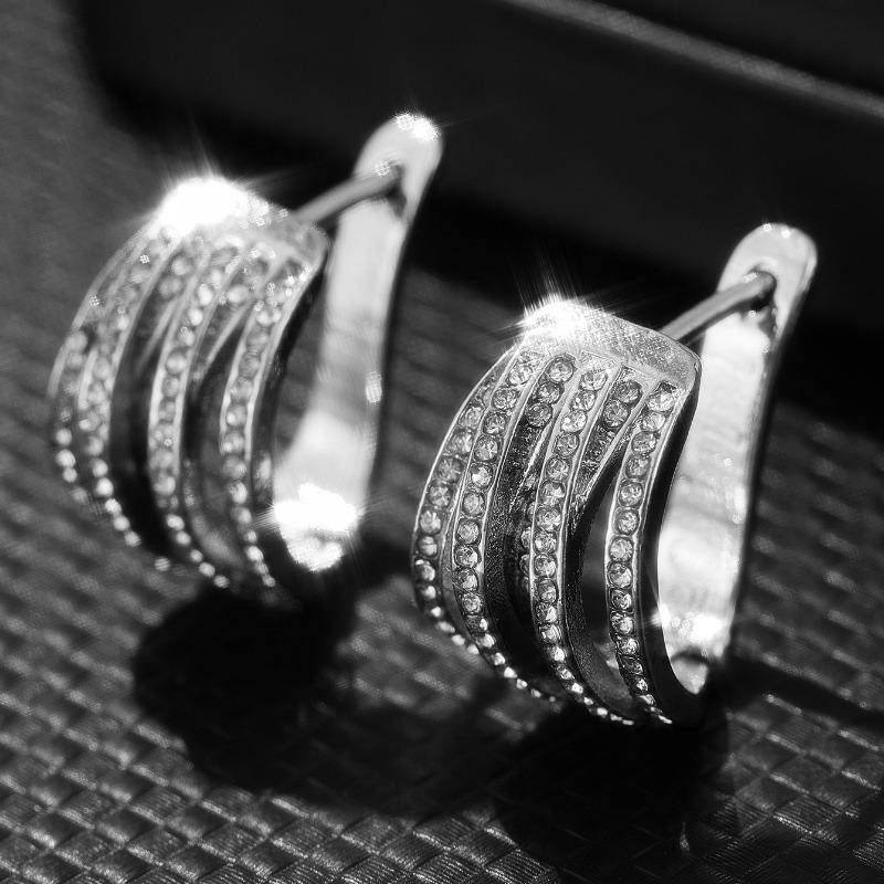 Hoop Earrings Simple Lines Cross Winding Design Women's Party Wedding Jewelry Everyday Casual Accessories