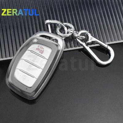 Transparent Tpu Car Key Case Cover Shell Fob Holder For Hyundai Tucson Santa Fe Rena Sonata Elantra Creta Ix35 Ix45 I10 I30 I40
