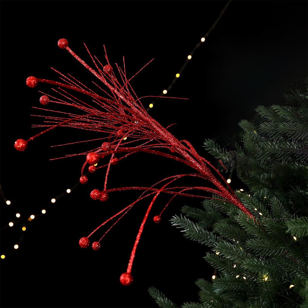 Duże gałązki choinkowe, dekoracje na wieniec bożonarodzeniowy, ozdoby choinkowe, sztuczne brokatowe gałązki.