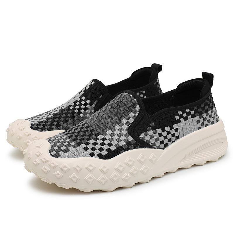 

Summer new breathable woven color matching one-pedal casual shoes couple outdoor hiking overalls sneakers men s shoes 35