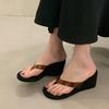 Fashion Liyke Summer Wedges High Heels Flip Flops Women Slippers Pinch PVC Transparent Strap Designer Slides Shoes Sandal Female Mules