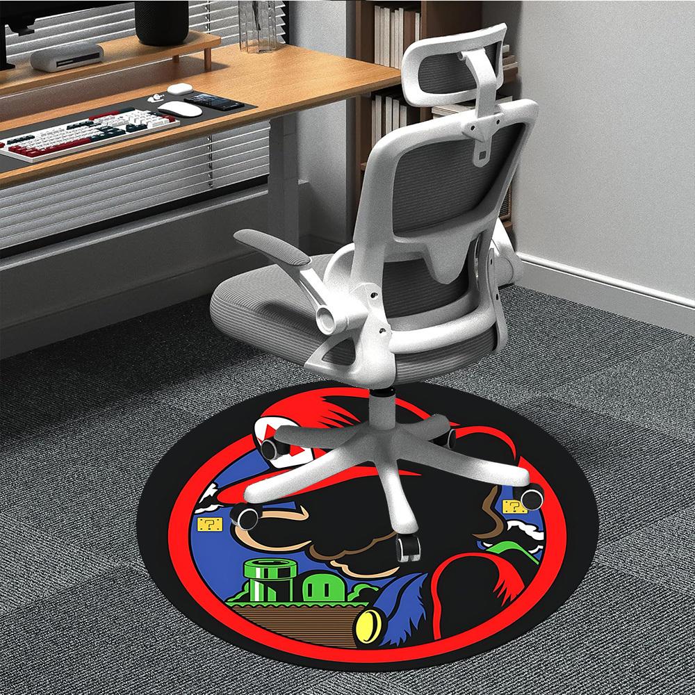 

1pc Mario Adventure Office Round Area Rug, Under Office Chairs Bedroom Living Room Home Decor a1022221 80cm by 80cm