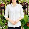 ZANZEA Women Casual Turn Down Collar Loose 3/4 Sleeve Blouse