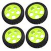 4Pcs RC Tires 5 Holes 17mm Hex Diameter Sturdy Green RC Wheel Rims Tires For Traxxas 1 8 RC Car