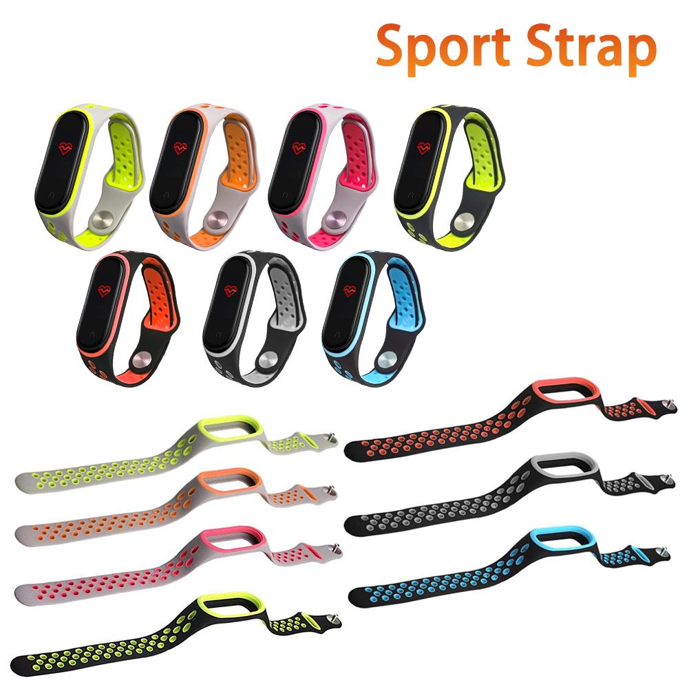 Silicone Strap for Xiaomi Mi Band 3 4 Black Green
