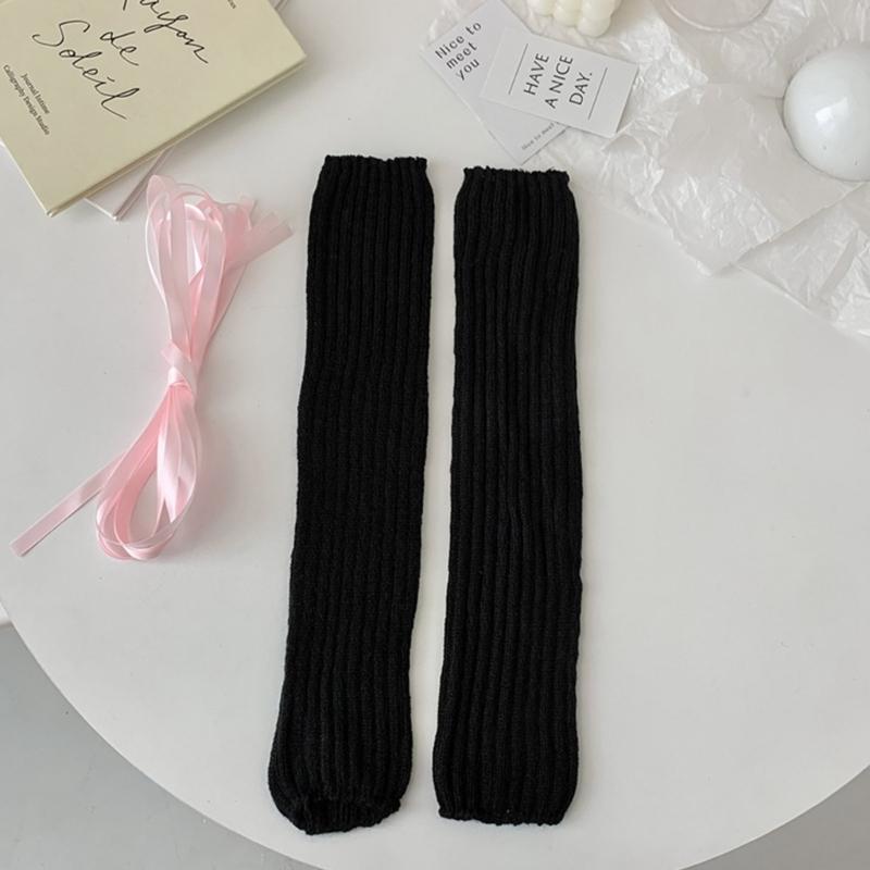 Japanese Style Leg Warmers Gothic Knit Long Socks Leggings Gaiters Autumn Winter Cuffs Ankle Heaps Socks