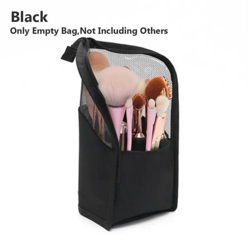 1 Pc Portable Stand  Empty Cosmetic Bag Travel Toiletry Bag Zipper Makeup Brush Organizer Bag(Only Empty Bags Not Including Others)