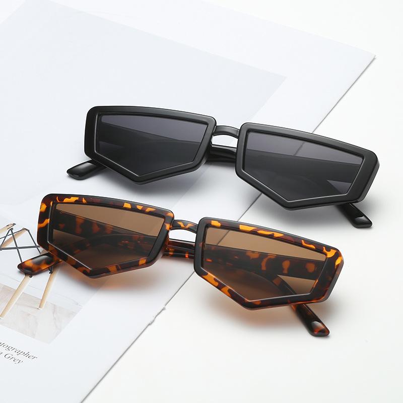 New personalized retro polygonal small frame sunglasses men's and women's trend street shot glasses concave sunglasses S