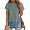 Loose Short Sleeve Solid Color Round Neck Tshirt for Spring Summer