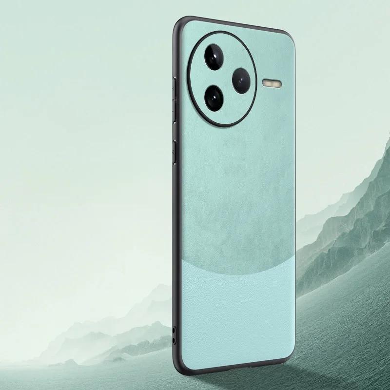 

Для POCO F7 Ultra Чехлы Splicing PU Кожаный Чехол для телефона POCO F7 Pro F7 Ultra Матовый Противоударный Бампер Мягкий Рамочный Чехол for Poco F7 Pro циан