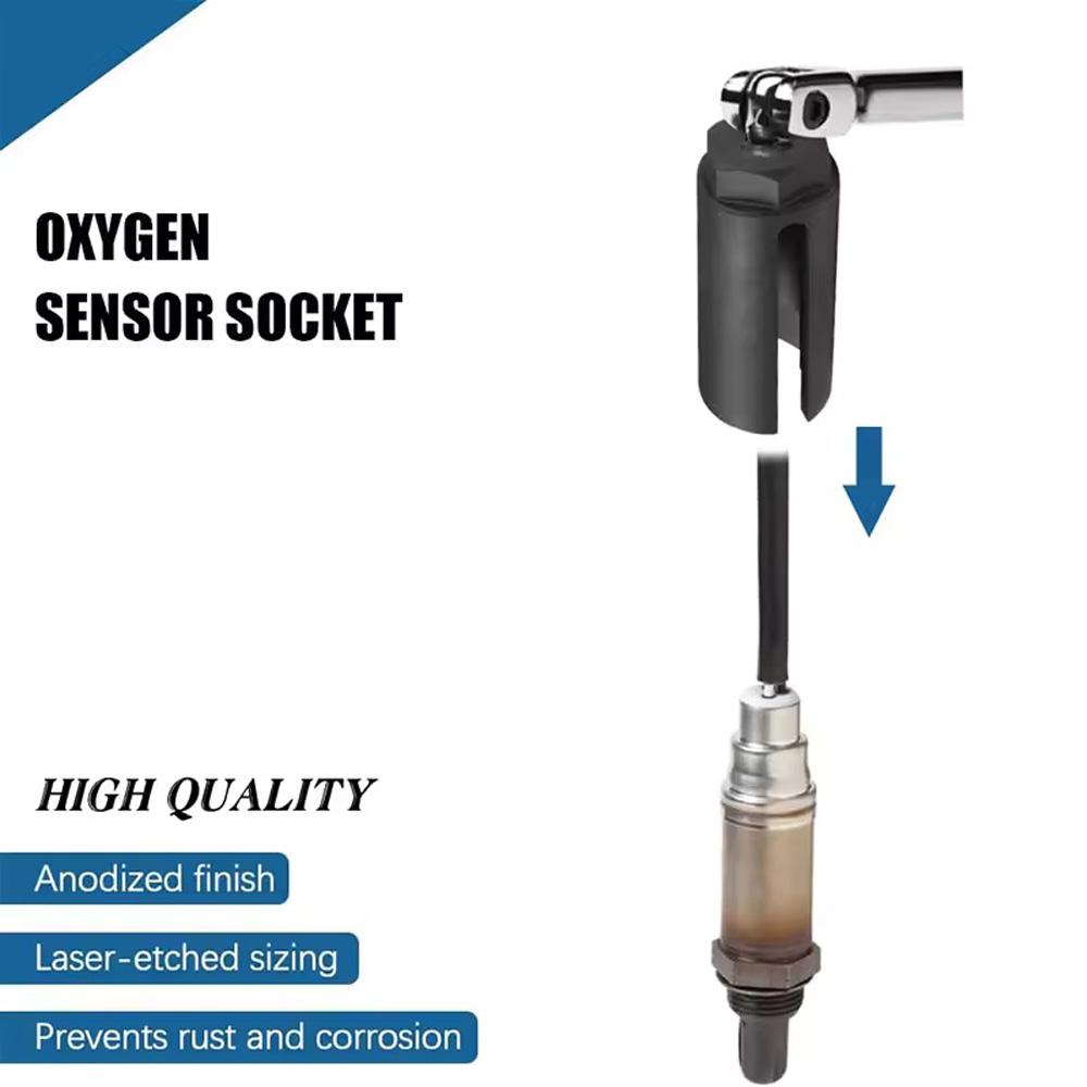 Sauerstoffsensorhülse Sauerstoffmesshülse Sauerstoffsensor-Demontagewerkzeug Schwarz Schmale Öffnung