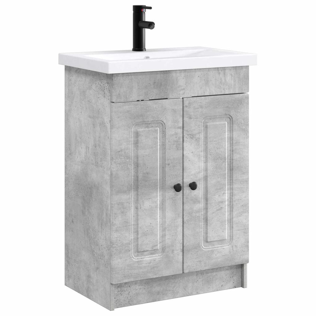Bathroom Furniture Set Concrete Grey 56 x 37.5 x 81 cm Particleboard