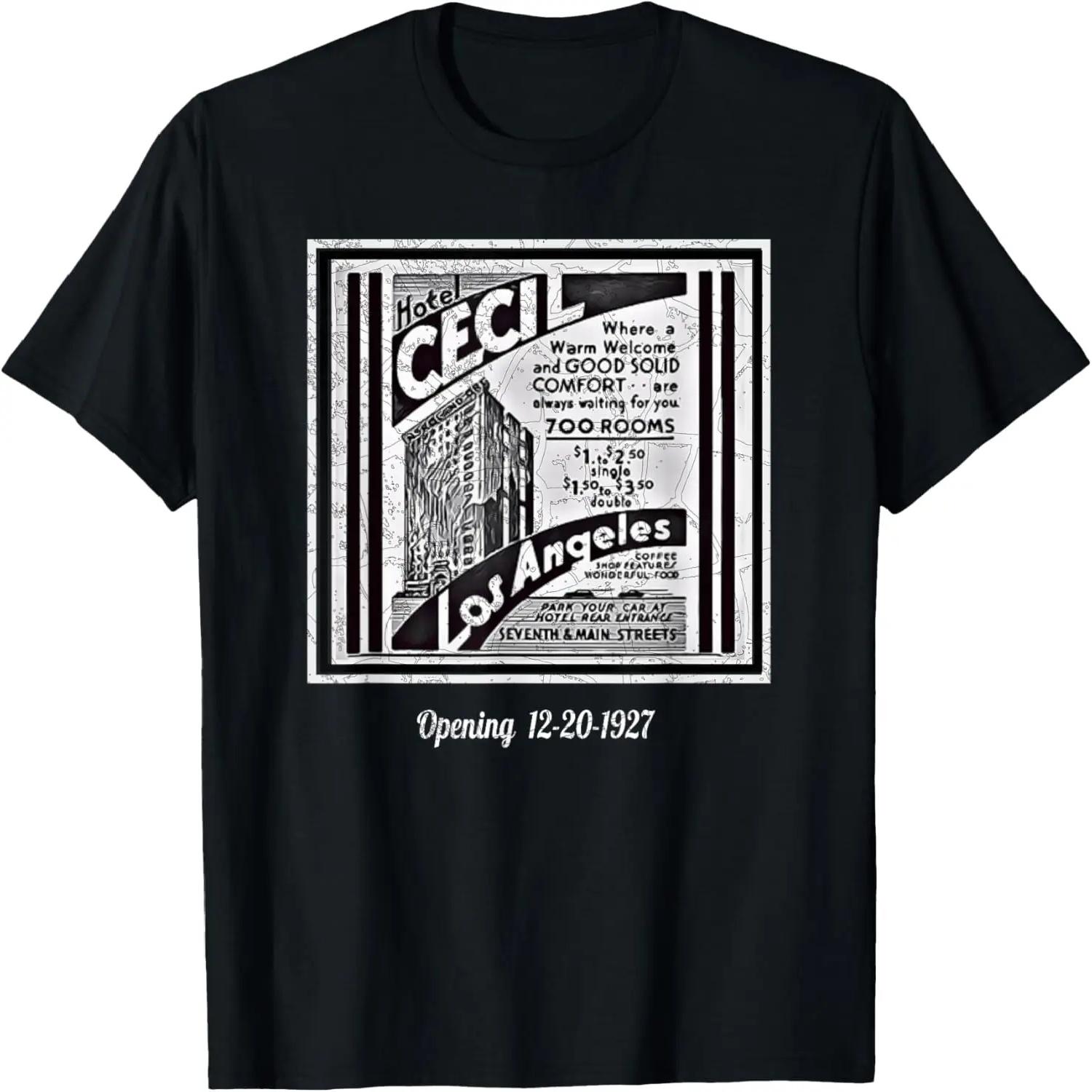 Hotel Cecil Vintage Ad Distressed Graphic T-Shirt S