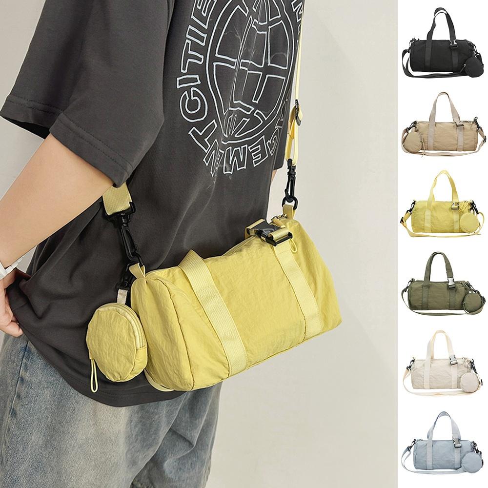 Cylinder Bag, Nyl Fabric, Large Capacity, Versatile Single Shoulder Crossbody Bag, Simple Hand-Held Commuting Pillow Bag