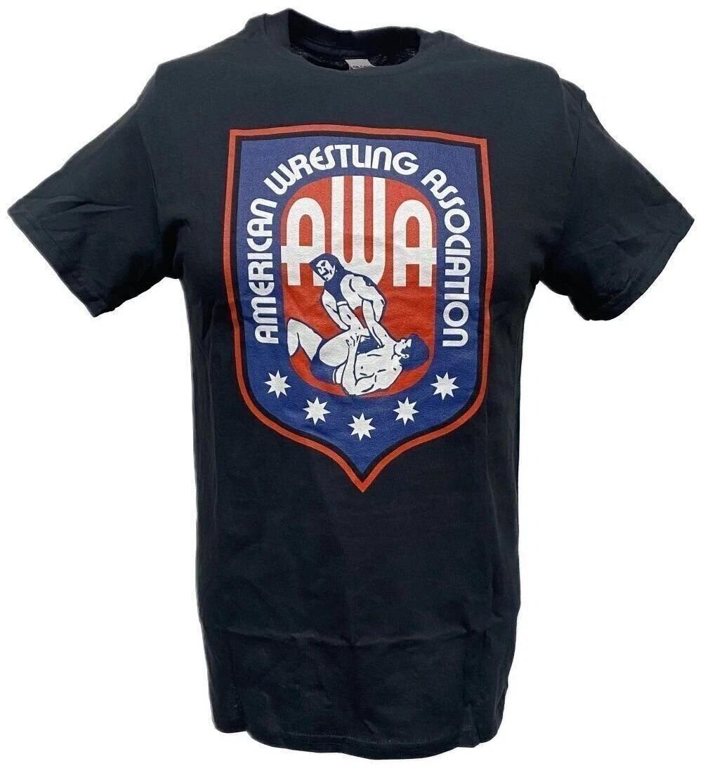Черная футболка с логотипом AWA American Wrestling Alliance XXXXL