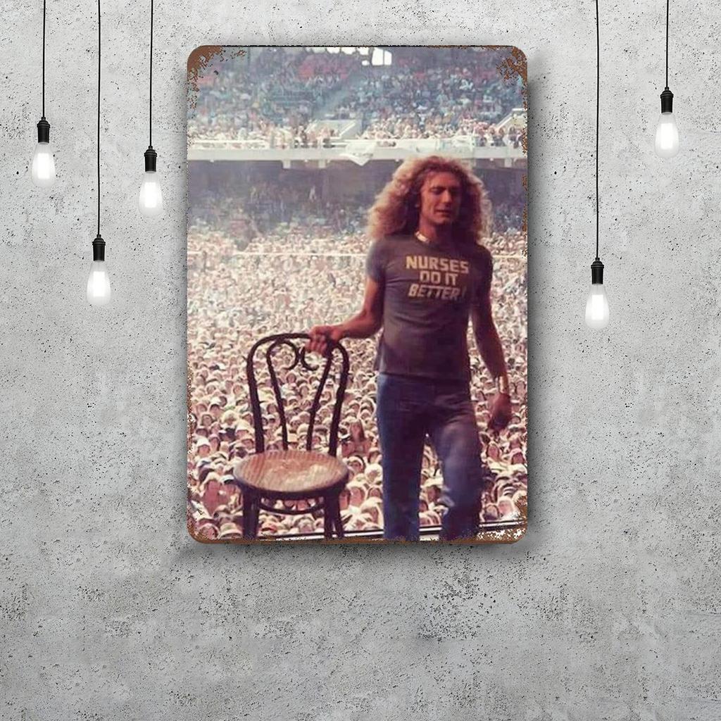 Robert Plant Band Vintage Metal Tin Signs Posters Decor Retro Metal Plaque Wall Art Decor for Garage Bar