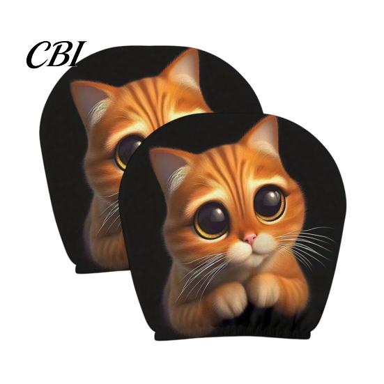 Vehicle Interior Accessories 2Pcs Skull Car Headrest Covers, Cartoon Dog Panda Cat Hedgehog Personalized Decor Design Elastic Auto Seat Protector,