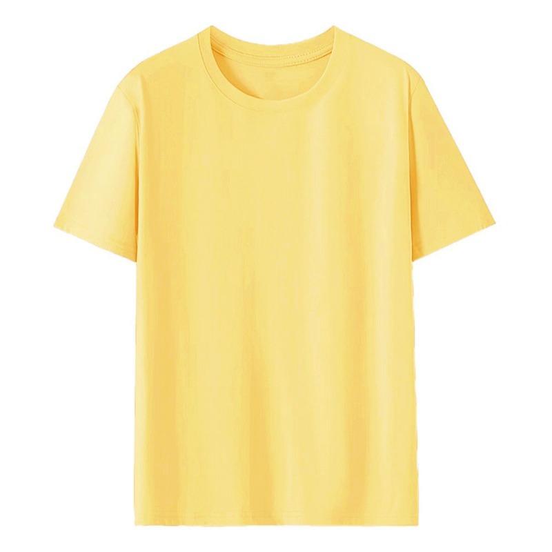 Pure cotton T-shirt women's round neck short-sleeved T-shirt logo advertising shirt group clothing trendy brand women's top solid color clothes