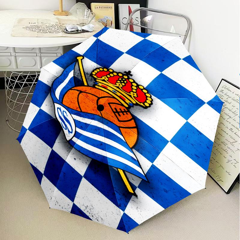 Royal Football Emblem Umbrella 8-Frame for Travel, Camping, Casual Lightweight Portable Umbrella, Essential for Every Family Holidays Gift