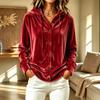 Women S Velvet Hooded Coat Button Drawstring Loose Fit Casual Top