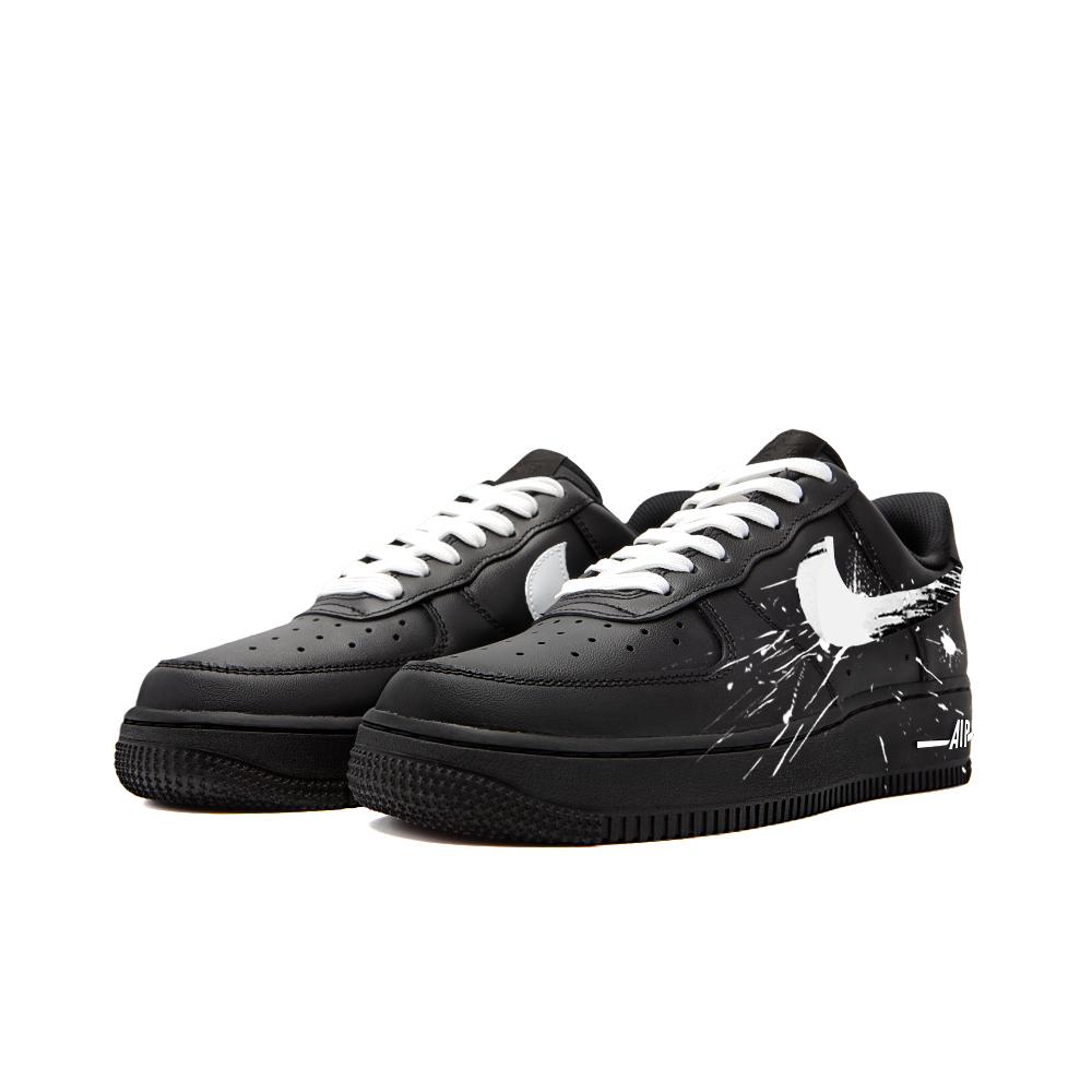 Nike Air Force 1 Abrasion Resistant Slip Resistant Low top Skateboard Shoes Women's Black Gray DD8959-001(Team676-)