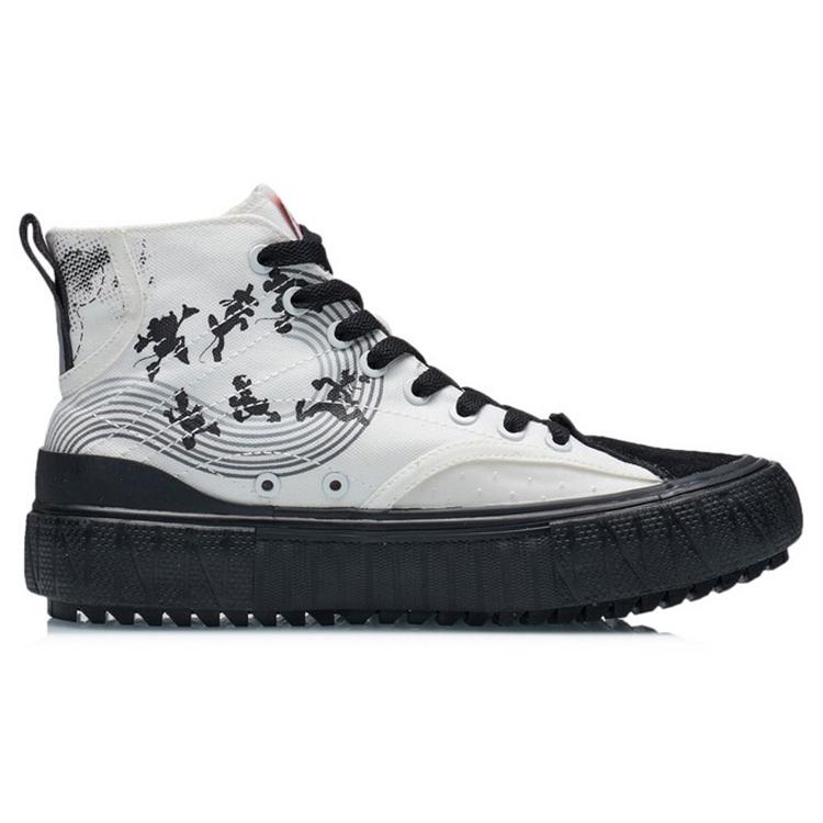Li Ning X Disney Canvas Hi Shoes 'White Black' Women's AGCR180-5