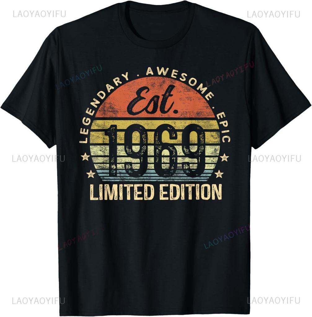 Vintage 1969 T Shirt Best Year 1969 Original Genuine Classic TShirt Streetwear Personalized Clothing Camisas Streetwear