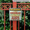 2D Flat - 1pc, Vintage Metal Aluminum Decorative Sign, Humorous Warning Sign with Red Hair, Suitable for Porches, Hallways, Game Rooms, Room Decor
