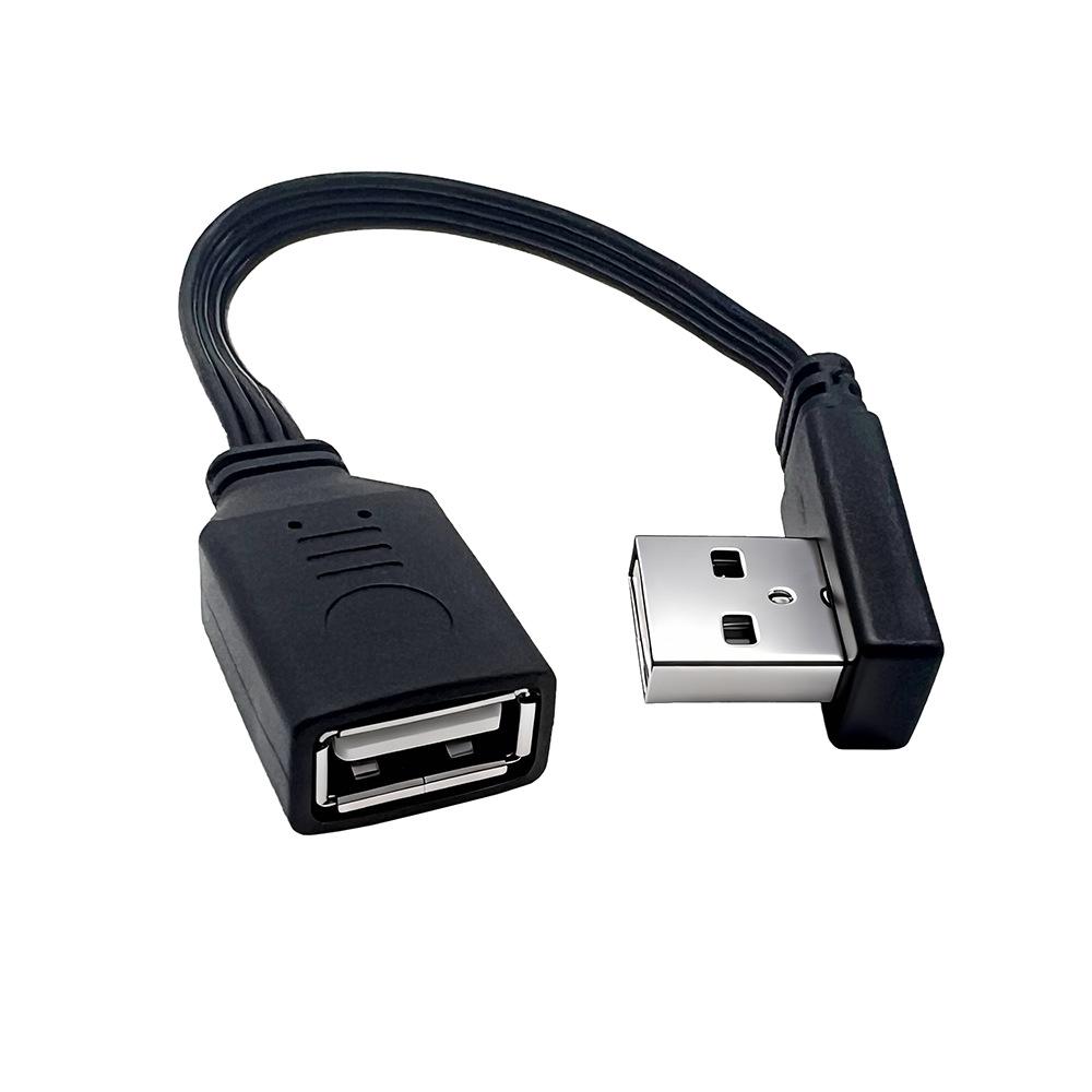 USB Type-C Multi-Directional Elbow Extension Cable, Flat Silicone Male to Female Data Adapter