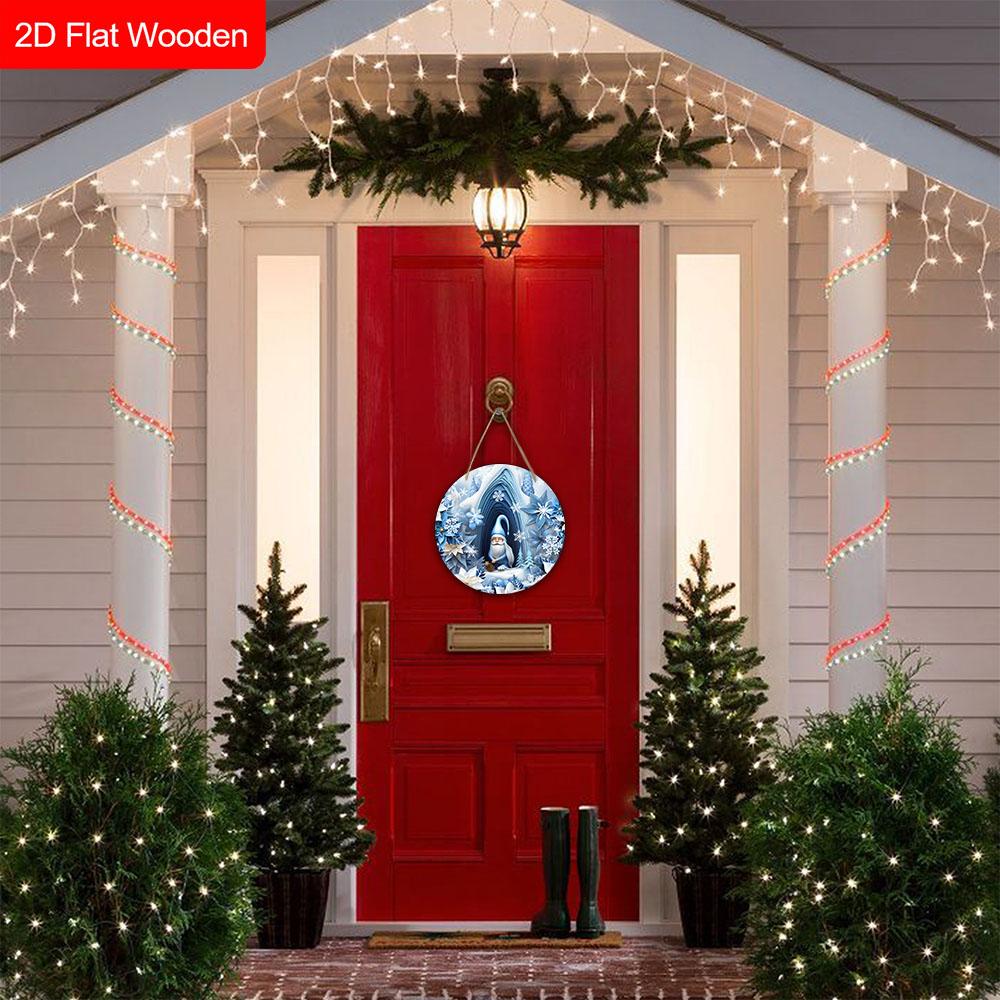 Christmas Wooden Sign with Gnome Pattern - Navidad Sign for Front Door, Yard, Wall Hanging Decor - Ideal Christmas Decoration