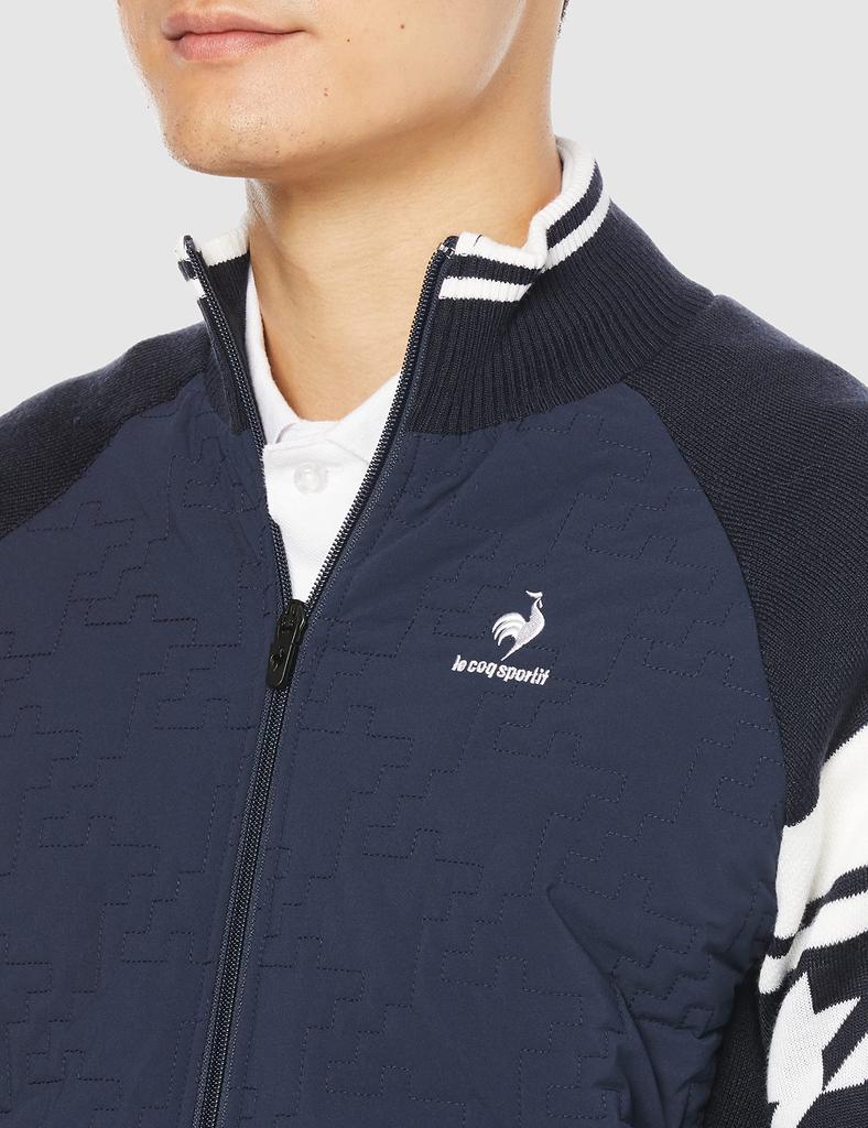 Le Coq Sportif Golf NV00 2022 Golf HeatNavi with Sleeve Size M Men's (Navy) Fall/Winter Top, Windproof, Warm, Washable, Hybrid, Panels, (Japan Size)