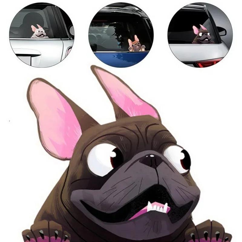Car Stickers French Bulldog Windscreen Vinyl Decal Decor Waterproof Creative Car Stickers Decoration 12*10cm Styling Cartoon Dog