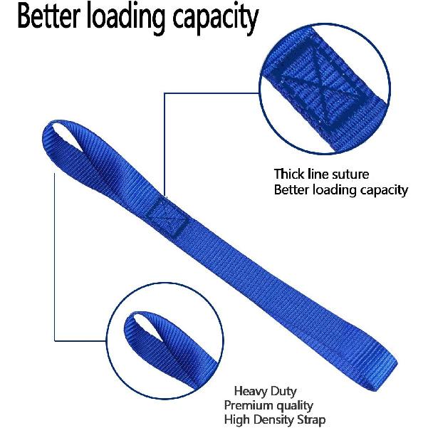 Soft Loop Tie Down Straps - Loops For Securing ATV, UTV, Motorcycles, Scooters, Dirt Bikes, Lawn & Garden Equipment (Blue Soft Loops 12 Inch (6Pcs)