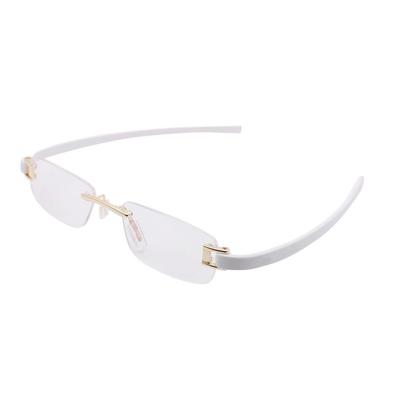 RSINC Rimless Rubber Frame Eyeglass Fashion Eye Wear Gold White 50-18-140 Tag A1