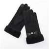 Winter gloves women's warm fleece thickened cute non-slip, windproof and cold-proof cycling electric car gloves