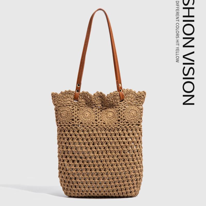 Large Capacity Bag Women's New Summer Beach Vacation Casual Woven Tote Bag Fashion Shoulder Bag Underarm Bag