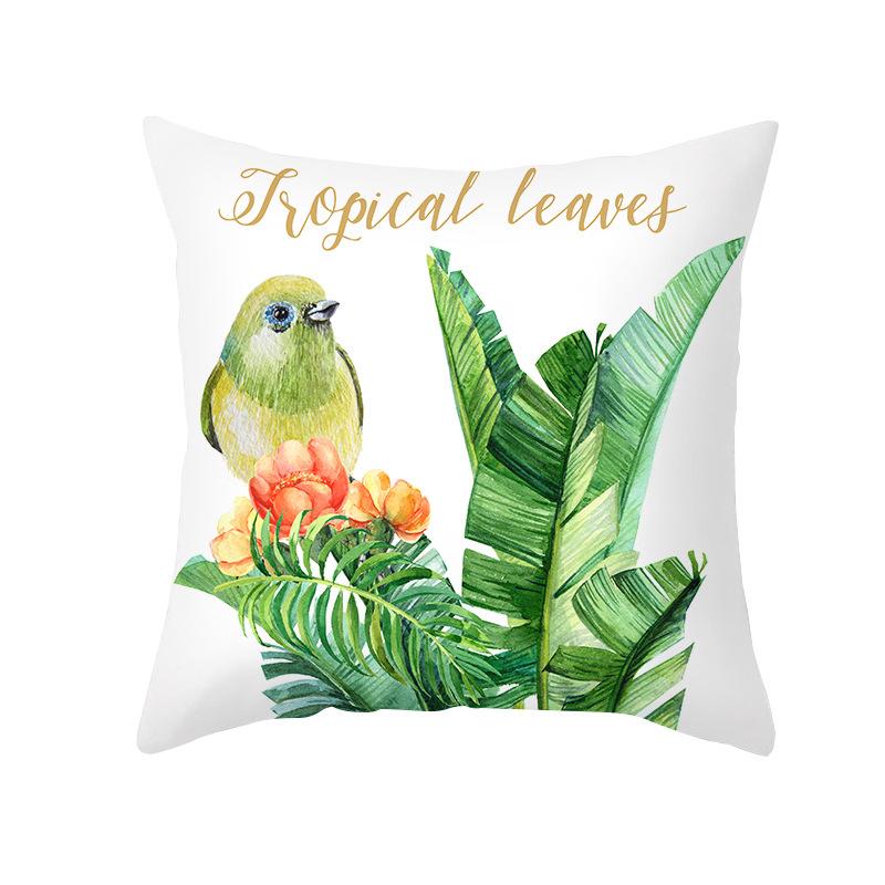 Ins Summer Green Plant Pillow Cover New Watercolor Pineapple Sofa Cushion Cover Home Supplies Pillow