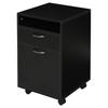 Filing Cabinet, Mobile File Cabinet with 2 Drawers, Office Home Organiser On Wheels for A4, Letter-Size File Folders, Mobile Printer with Open Shelf