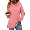 Felpa con cappuccio da donna S, tinta unita classica, con tasche, orlo spaccato, manica lunga