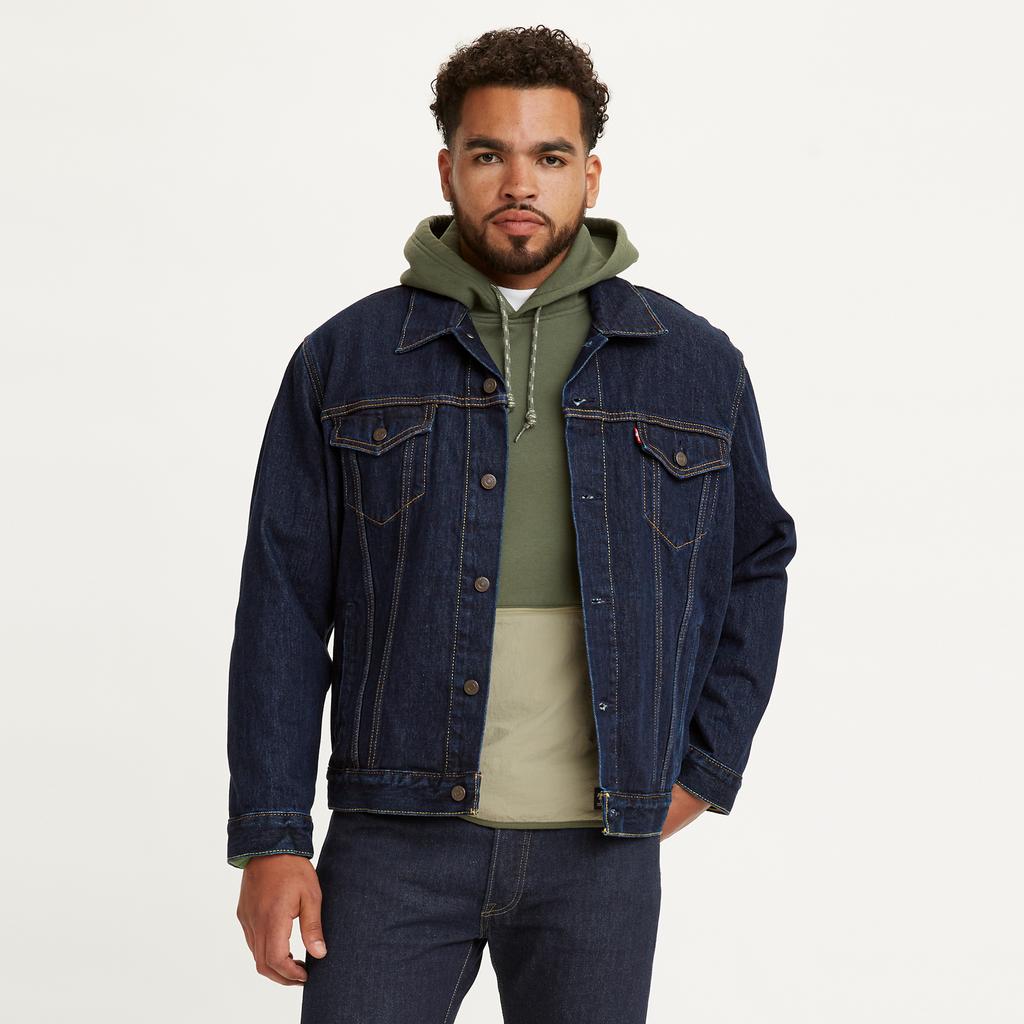 Giacca di Jeans Levis SS22 Monocolore Monopetto Unisex Capospalla Nero 72334-0134