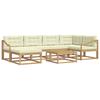 Outdoor Sofa Set 7 Pcs White and Cream
