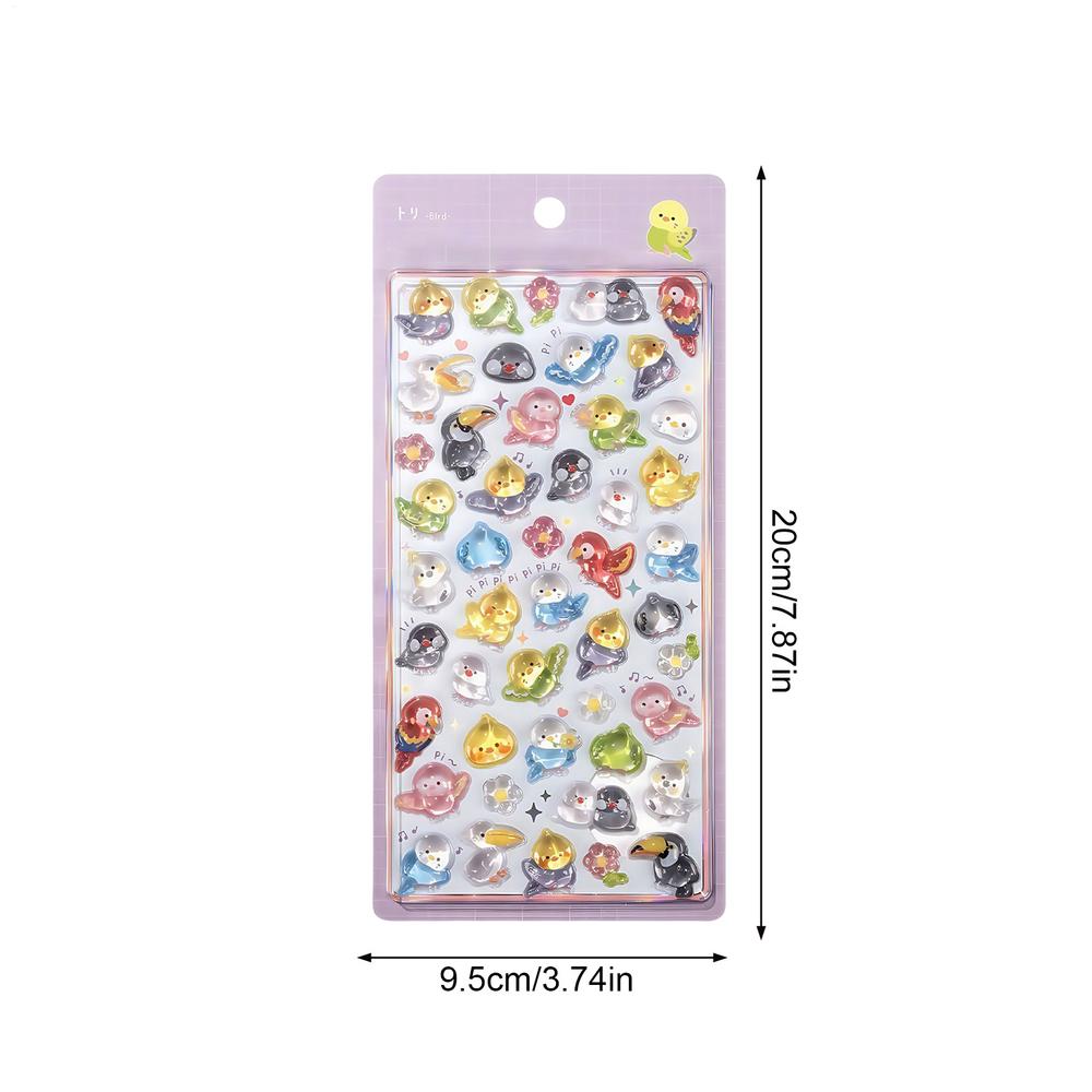 3D Stickers Crystal Cartoon Animal Decal Scrapbooking Stickers Cute Decor for Notebook, Phone Case & DIY Crafts Multipurpose